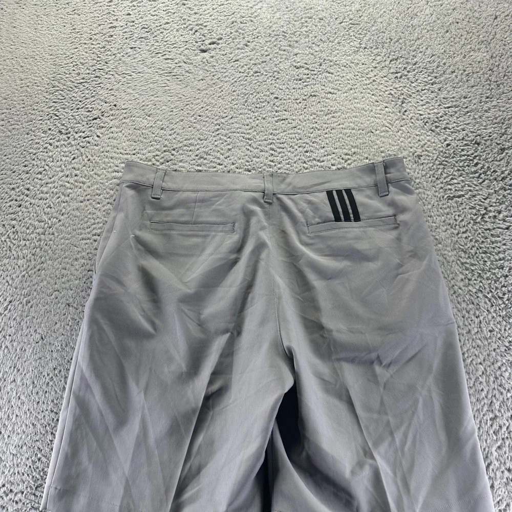 Adidas Shorts Mens 38 Gray Striped Athletic Performance Gym Running Activewear